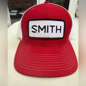 SMITH Red and White Patch Trucker Cap